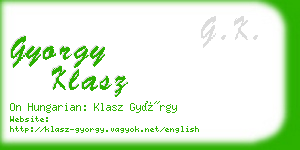 gyorgy klasz business card